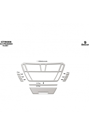 Citroen C4 Picasso Ön Torpido Kaplama 9 Parça 2006-2010