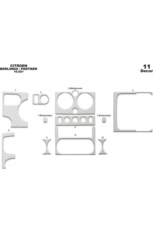 Citroen Berlingo Ön Torpido Kaplama 11 Parça 2002-2008