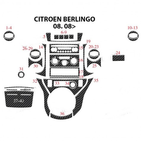 Citroen Berlingo Ön Torpido Kaplama 40 Parça 2008-2018