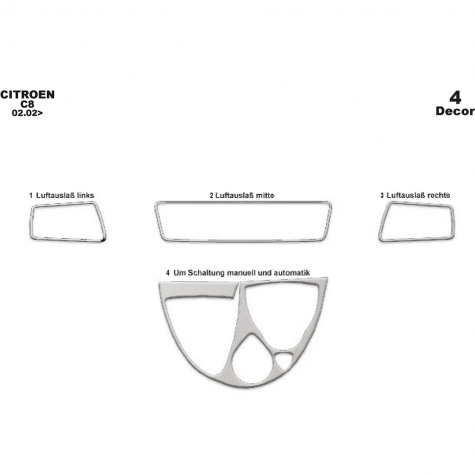 Citroen C8 Maun Kaplama 2002 üzeri 4 Parça