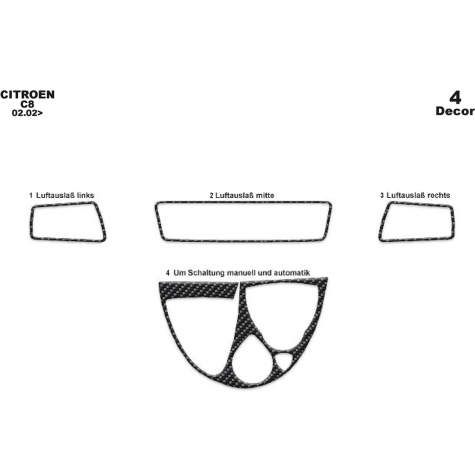 Citroen C8 Maun Kaplama 2002 üzeri 4 Parça