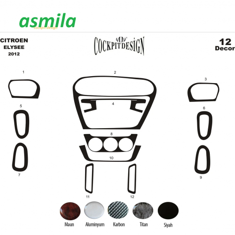 Citroen Elysee Ön Torpido Kaplama 12 Parça 2012