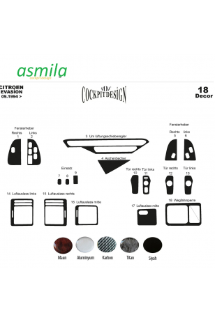 Citroen Evasion Ön Torpido Kaplama 18 Parça 1994-2002