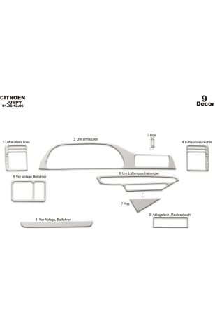 Citroen Jumpy Scudo Expert Maun Kaplama 1996-2006 arası 9 Parça