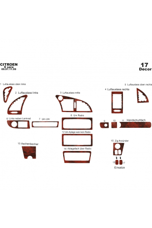 Citroen Xsara 1 Ön Torpido Kaplama 17 Parça 1997-1999