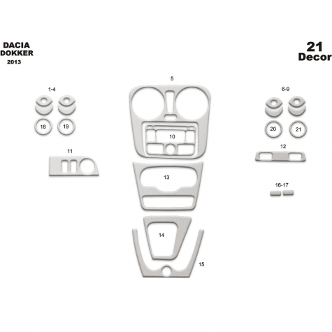 Dacia Dokker Ön Torpido Kaplama 21 Parça 2013