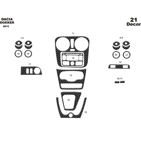 Dacia Dokker Ön Torpido Kaplama 21 Parça 2013