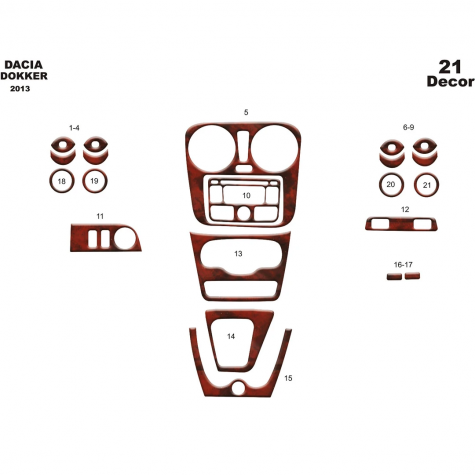 Dacia Dokker Ön Torpido Kaplama 21 Parça 2013