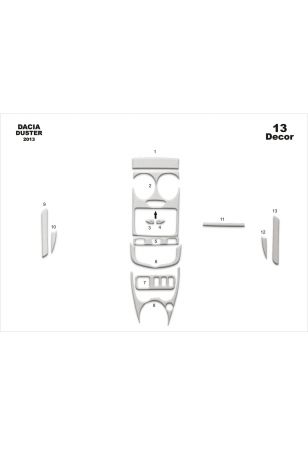 Dacia Duster Ön Torpido Kaplama 13 Parça 2013-2016