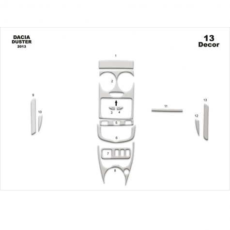 Dacia Duster Ön Torpido Kaplama 13 Parça 2013-2016