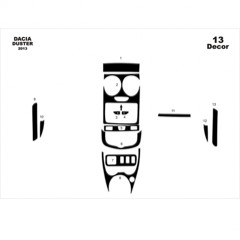 Dacia Duster Ön Torpido Kaplama 13 Parça 2013-2016