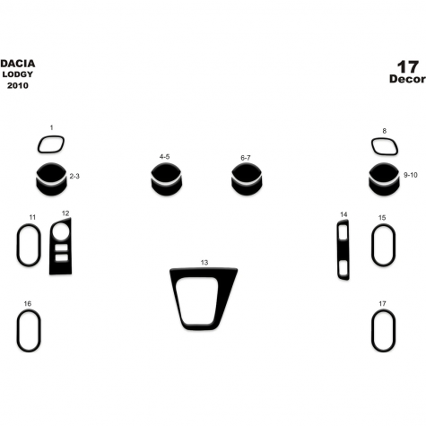 Dacia Lodgy Ön Torpido Kaplama 17 Parça 2010
