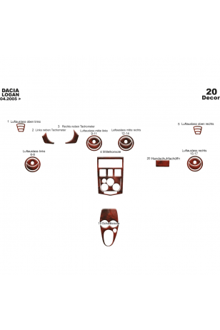 Dacia Logan Ön Torpido Kaplama 20 Parça 2005-2009