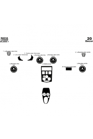 Dacia Logan Ön Torpido Kaplama 20 Parça 2005-2009