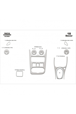 Dacia Sandero Logan Maun Kaplama 2008-2009 arası 18 Parça