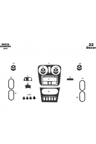 Dacia Sandero Ön Torpido Kaplama 22 Parça 2010
