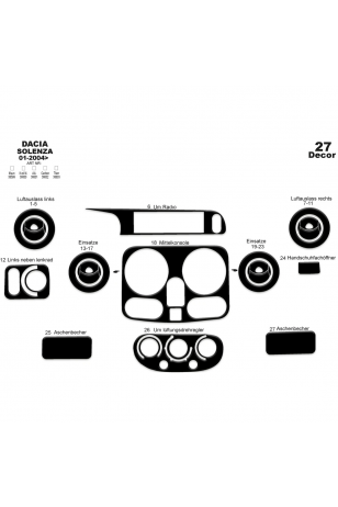 Dacia Solenza Ön Torpido Kaplama 27 Parça 2004-2009