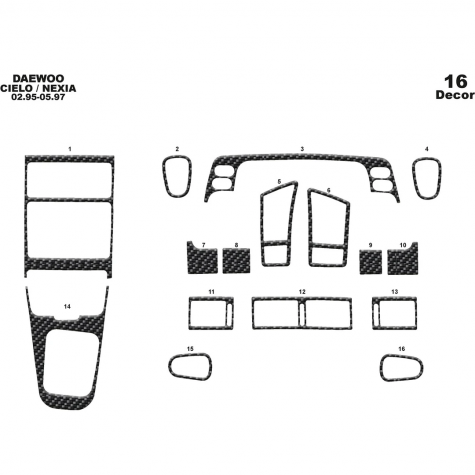 Daewoo Cielo /Nexia Ön Torpido Kaplama 16 Parça 1995-1997