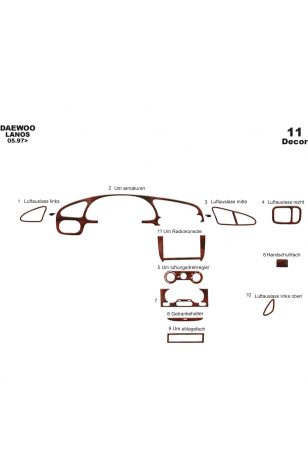 Daewoo Lanos Ön Torpido Kaplama 11 Parça 1997