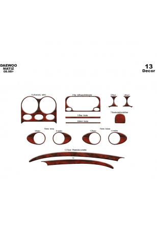 Daewoo Matiz Ön Torpido Kaplama 13 Parça 1998-2005