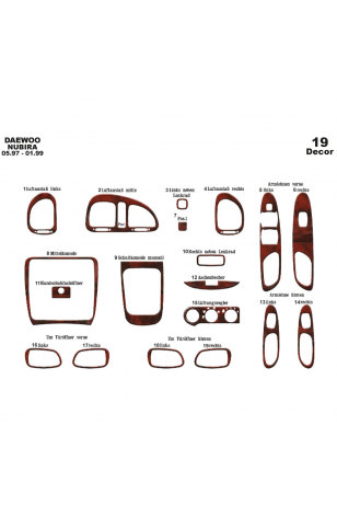 Daewoo Nubira 1 Ön Torpido Kaplama 19 Parça 1997-1999