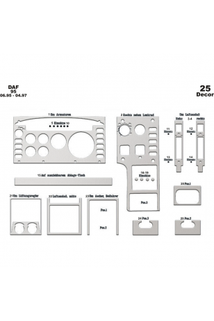 Daf 95 Ön Torpido Kaplama 25 Parça 1995-1997