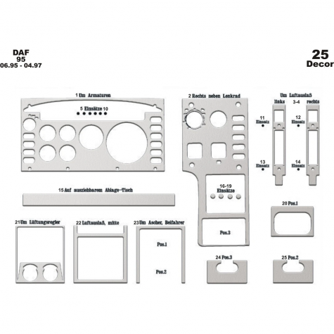 Daf 95 Ön Torpido Kaplama 25 Parça 1995-1997