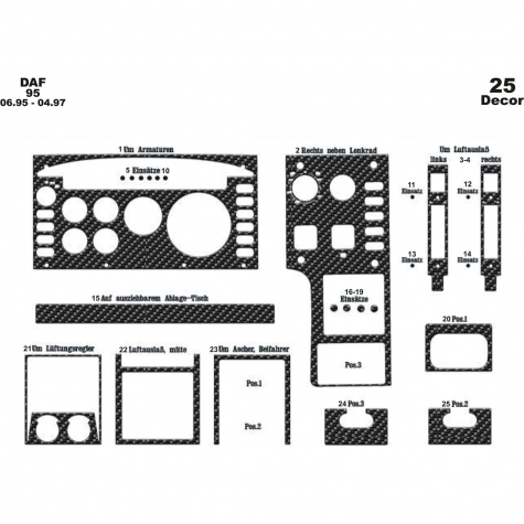 Daf 95 Ön Torpido Kaplama 25 Parça 1995-1997