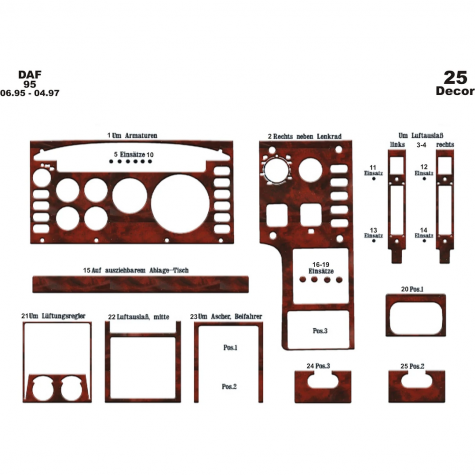 Daf 95 Ön Torpido Kaplama 25 Parça 1995-1997
