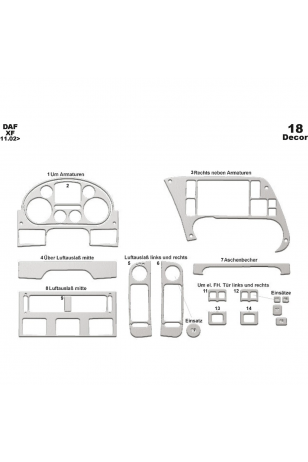 Daf Xf Ön Torpido Kaplama 18 Parça 2002-2005