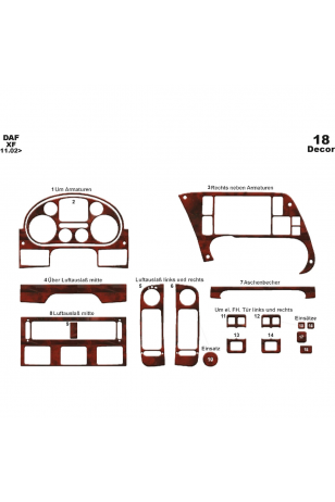 Daf Xf Ön Torpido Kaplama 18 Parça 2002-2005