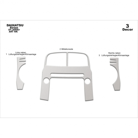 Daihatsu Sirion Ön Torpido Kaplama 3 Parça 2005