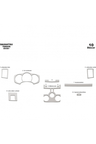Daihatsu Terios Ön Torpido Kaplama 10 Parça 2006