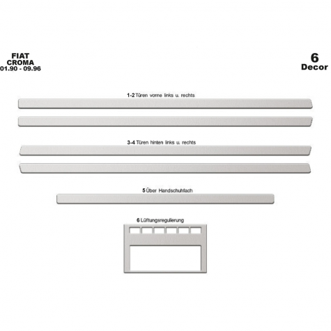 Fiat Croma Ön Torpido Kaplama 6 Parça 1990-1996