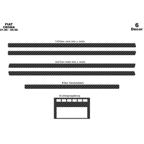 Fiat Croma Ön Torpido Kaplama 6 Parça 1990-1996