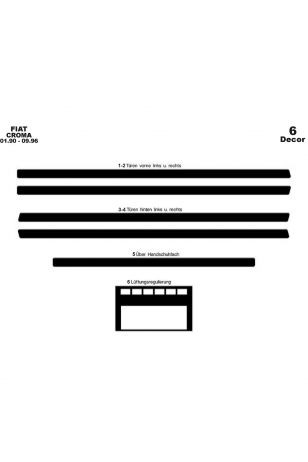 Fiat Croma Ön Torpido Kaplama 6 Parça 1990-1996