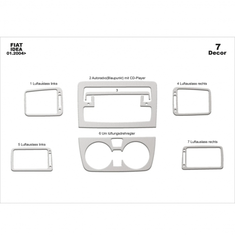 Fiat Idea Ön Torpido Kaplama 7 Parça 2004-2009