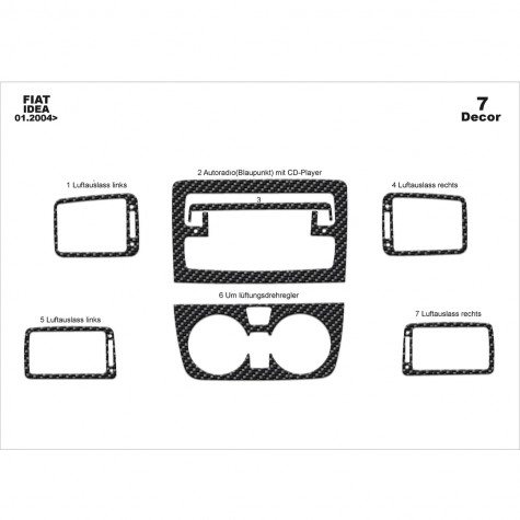 Fiat Idea Ön Torpido Kaplama 7 Parça 2004-2009