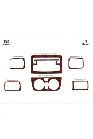 Fiat Idea Ön Torpido Kaplama 7 Parça 2004-2009