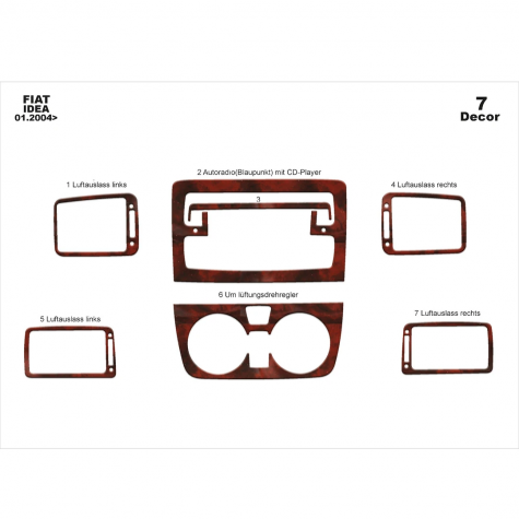 Fiat Idea Ön Torpido Kaplama 7 Parça 2004-2009