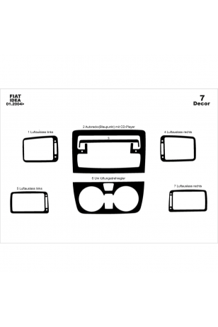 Fiat Idea Ön Torpido Kaplama 7 Parça 2004-2009