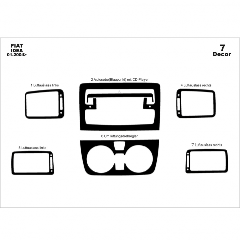 Fiat Idea Ön Torpido Kaplama 7 Parça 2004-2009