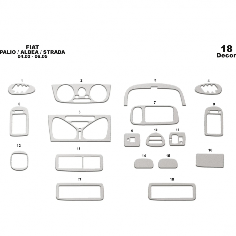 Fiat Palio/Albea/Strada Ön Torpido Kaplama 18 P. 2002-2005