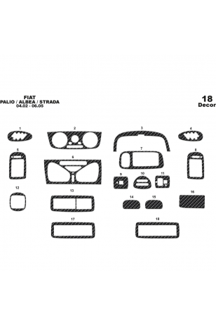 Fiat Palio/Albea/Strada Ön Torpido Kaplama 18 P. 2002-2005