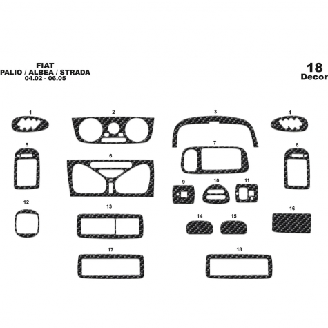 Fiat Palio/Albea/Strada Ön Torpido Kaplama 18 P. 2002-2005