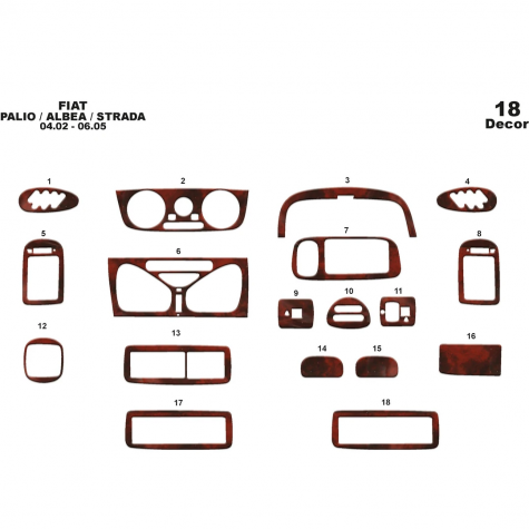 Fiat Palio/Albea/Strada Ön Torpido Kaplama 18 P. 2002-2005