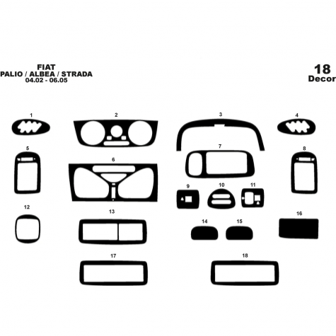 Fiat Palio/Albea/Strada Ön Torpido Kaplama 18 P. 2002-2005