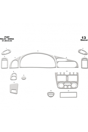 Fiat Palio/Siena Ön Torpido Kaplama 13 Parça 1998-2002