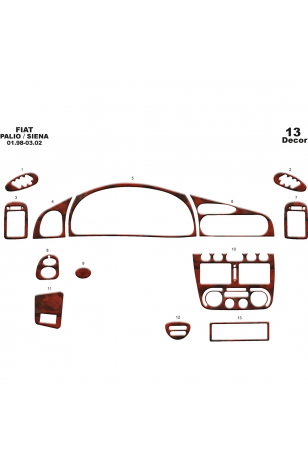 Fiat Palio/Siena Ön Torpido Kaplama 13 Parça 1998-2002