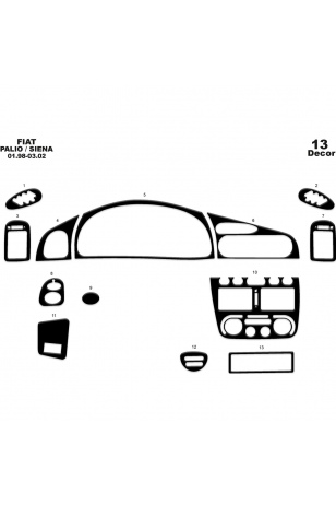 Fiat Palio/Siena Ön Torpido Kaplama 13 Parça 1998-2002